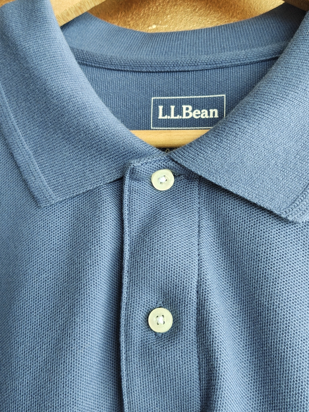 L.L. Bean Men's Dusty Blue Short-Sleeve Polo